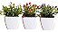 Kit Com 3 Mini Vasinho Decorativo Cachepot Com Plantinha Artificial' - Imagem 1