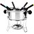 Fondue Completo Kit 10 Peças Em Inox Com Panela Giratória - Imagem 1