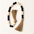 Colar Decorativo Madeira C/ Tassel Artesanal Estilo Rústico - Imagem 1