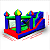 Mini Tobogã Inflável c/ Piscina de Bolinha - Azul Multicolor - c/ Motor - Imagem 3