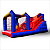 Mini Tobogã Inflável 3 em 1 - Piscina, Escorrega e Obstáculos - Vermelho e Azul Multicolor - c/ Motor - Imagem 4