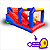 Mini Tobogã Inflável 3 em 1 - Piscina, Escorrega e Obstáculos - Vermelho e Azul Multicolor - c/ Motor - Imagem 3