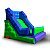 Tobogã Inflável Premium SPLASH - Verde e Azul Multicolor - c/ Motor - Imagem 3