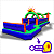 Escorrega Radical Duplo Inflável  - Azul e verde - c/ Motor - Imagem 3