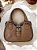 Bolsa meia lua camel couro legítimo - Imagem 1