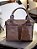 Bolsa 2 bolsos café couro legítimo - Imagem 1