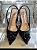 Scarpin preto flor salto fino - Imagem 3