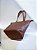 Bolsa couro legítimo café 2 alças bolso - Imagem 5