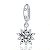 Mini Berloque pendente Floco de Neve prata 925 Legitima - Imagem 1
