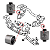 KIT 3 BUCHAS DO COXIM LATERAL E CENTRAL DIFERENCIAL DIANTEIRO PARA PAJERO TR4 IO 1999 A 2015 - Imagem 2