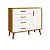 Quarto de Bebê Berço + Cômoda + Guarda Roupa Isis Branco Fosco com Amadeirado - Imagem 5
