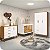 Quarto de Bebê Berço + Cômoda + Guarda Roupa Isis Branco Fosco com Amadeirado - Imagem 2