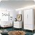 Quarto de Bebê Berço + Cômoda + Guarda Roupa Retrô Branco Theo - Imagem 2