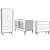 Quarto de Bebê Berço + Cômoda + Guarda Roupa Retrô Branco Theo - Imagem 6
