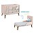 Quarto de Bebê Berço + Cômoda + Guarda Roupa Retrô Rosa Theo - Imagem 3