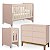 Quarto de Bebê Berço Evolution + Cômoda 6 Gavetas Classic Rosa - Imagem 1