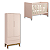 Quarto de Bebê Berço Evolution + Guarda Roupa 2 Portas Classic Rosa - Imagem 1