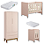 Quarto de Bebê Berço Evolution + Guarda Roupa 2 Portas Classic Rosa - Imagem 3