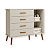 Quarto de Bebê Berço Evolution + Cômoda + Guarda Roupas Isis Areia Fosco - Imagem 5