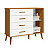 Quarto de Bebê Berço Evolution + Cômoda + Guarda Roupas Isis Branco Fosco com Amadeirado - Imagem 4