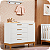 Cômoda Sapateira Infantil 1 Porta 4 Gavetas Flip Branco Fosco - Imagem 2