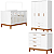 Quarto de Bebê Berço + Cômoda + Guarda Roupas Branco Fosco Flip - Imagem 1