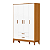 Quarto de Bebê Berço + Cômoda + Guarda Roupas Branco Fosco/Savana Flip - Imagem 5