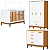 Quarto de Bebê Berço + Cômoda + Guarda Roupas Branco Fosco/Savana Flip - Imagem 1