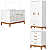 Quarto de Bebê Berço + Cômoda + Guarda Roupas Branco Fosco Flip - Imagem 1