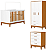Quarto de Bebê Berço + Cômoda + Guarda Roupas Branco Fosco/ Savana Flip - Imagem 1