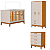 Quarto de Bebê Berço + Cômoda + Guarda Roupas Areia Fosco/ Savana Flip - Imagem 1