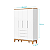 Guarda Roupa Infantil Boom 4 Portas 3 Gavetas Branco Fosco/Savana - Imagem 4