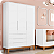 Guarda Roupa Infantil Boom 3 Portas 3 Gavetas Branco Fosco - Imagem 2