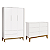 Quarto de Bebê Guarda Roupa Classic + Cômoda 6 Gavetas Branco Fosco - Imagem 1
