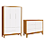 Quarto de Bebê Guarda Roupa Classic + Cômoda 6 Gavetas Branco Fosco/Savana - Imagem 1