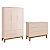 Quarto de Bebê Guarda Roupa Classic + Cômoda 6 Gavetas Rosa Fosco - Imagem 1
