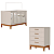 Quarto de Bebê Berço Americano Flip + Cômoda Infantil 4 Gavetas Areia Fosco - Imagem 1