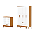 Quarto de Bebê Guarda Roupa Flip + Cômoda Infantil 4 Gavetas Branco Fosco/Savana - Imagem 1