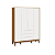 Quarto de Bebê Berço Evolution + Guarda Roupa Infantil 4 Portas Classic Branco Fosco/Savana - Imagem 4