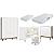 Quarto de Bebê Berço Evolution + Guarda Roupa + Cômoda Gaveteira Elfe Branco Fosco - Imagem 3