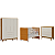 Quarto de Bebê Berço Evolution + Guarda Roupa + Cômoda Gaveteira Elfe Areia Fosco/ Savana - Imagem 1