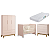 Quarto de Bebê Berço Evolution + Cômoda Gaveteira + Guarda Roupa 3 Portas Classic Rosa Fosco - Imagem 2