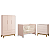 Quarto de Bebê Berço Evolution + Cômoda Gaveteira + Guarda Roupa 3 Portas Classic Rosa Fosco - Imagem 1
