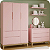 Quarto de Bebê Berço Evolution + Cômoda Gaveteira + Guarda Roupa 3 Portas Classic Rosa Fosco - Imagem 5