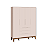 Quarto de Bebê Berço Evolution + Guarda Roupa + Cômoda Sapateira Elfe Rosa Fosco - Imagem 4