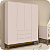 Quarto de Bebê Berço Evolution + Guarda Roupa + Cômoda Sapateira Elfe Rosa Fosco - Imagem 5