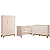 Quarto de Bebê Berço Evolution + Guarda Roupa 3 Portas + Cômoda Sapateira Elfe Rosa Fosco - Imagem 1