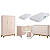 Quarto de Bebê Berço Evolution + Guarda Roupa 3 Portas + Cômoda Sapateira Elfe Rosa Fosco - Imagem 3