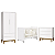 Quarto de Bebê Berço Evolution + Guarda Roupa + Cômoda 3 Gavetas Classic Branco Fosco - Imagem 1