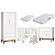 Quarto de Bebê Berço Evolution + Guarda Roupa + Cômoda 3 Gavetas Classic Branco Fosco - Imagem 3